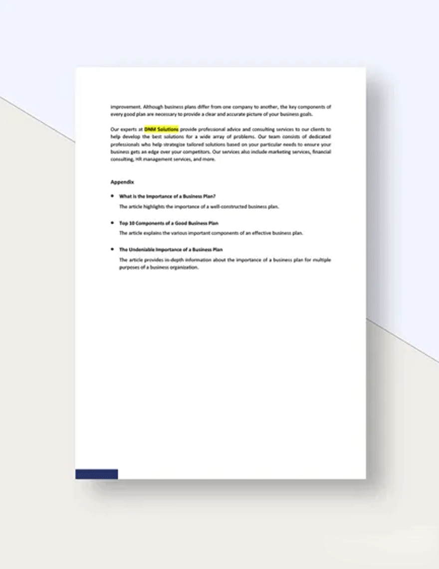 Business Plan White Paper Template