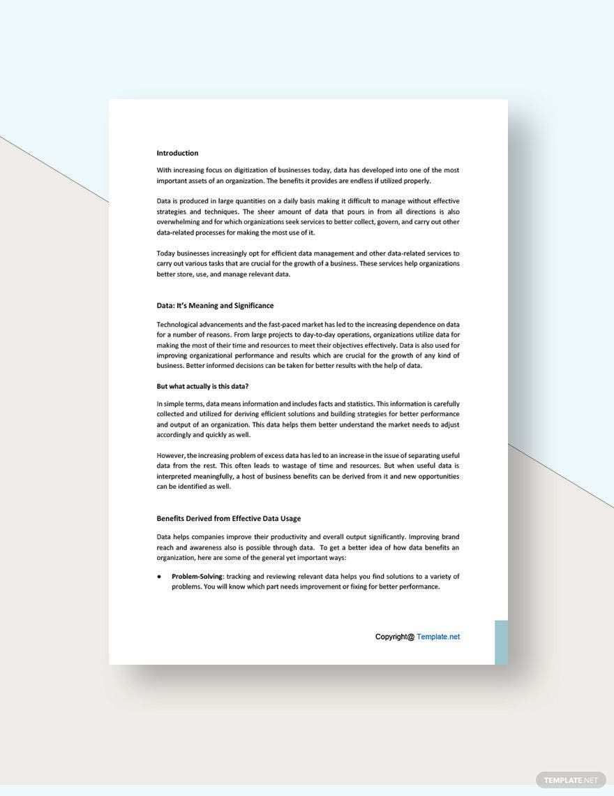 Sample Data White Paper Template in Word, Google Docs