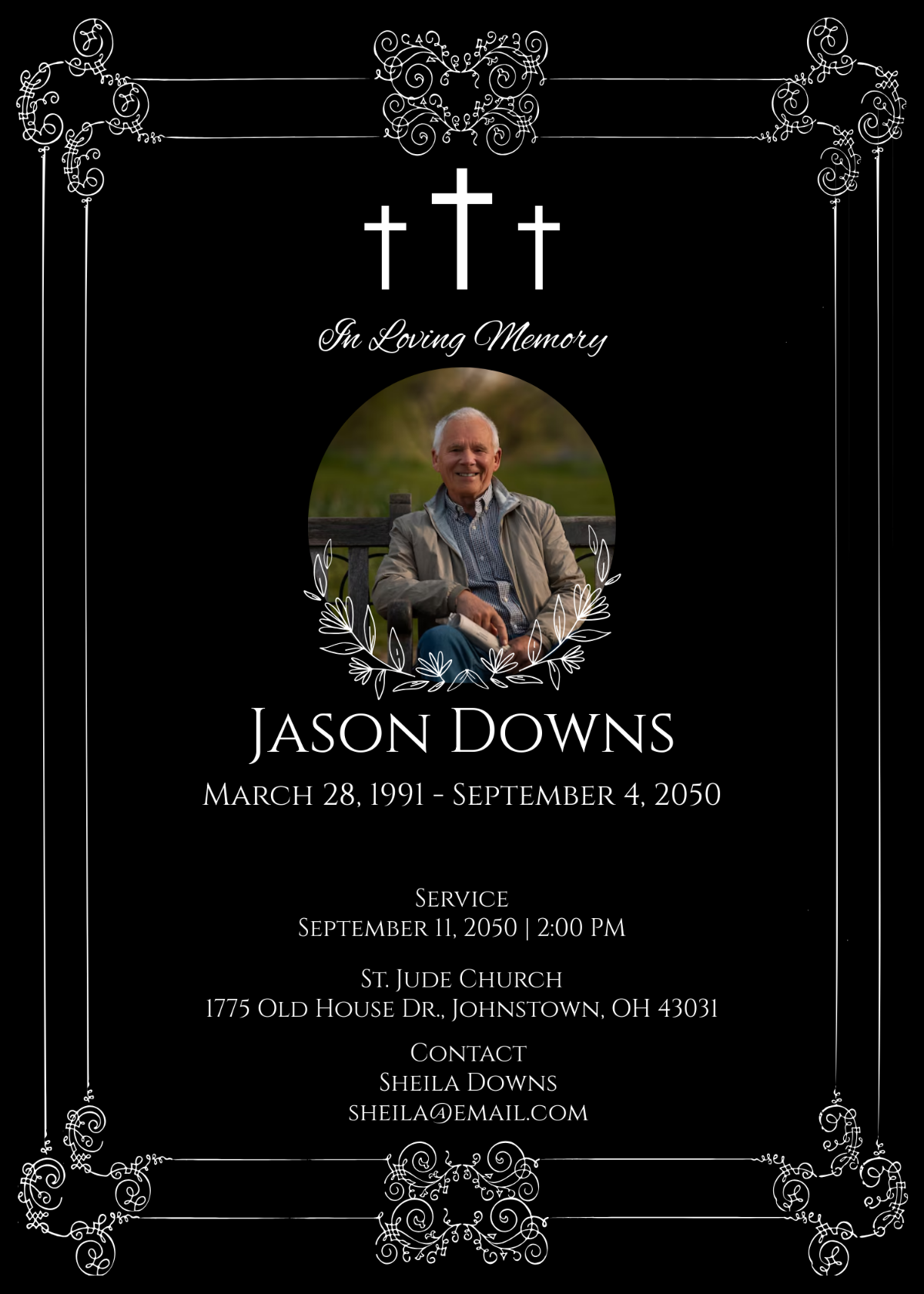 Religious Obituary Invitation Template - Edit Online & Download