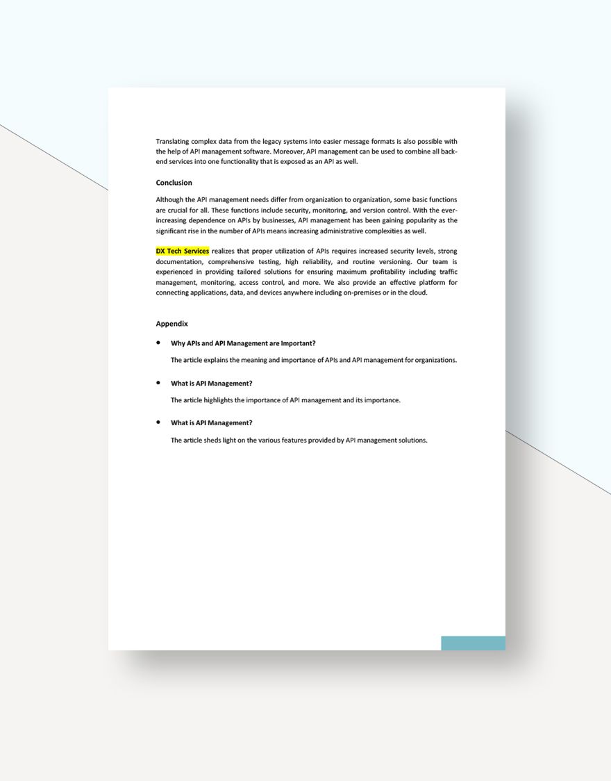 API Management White Paper Template