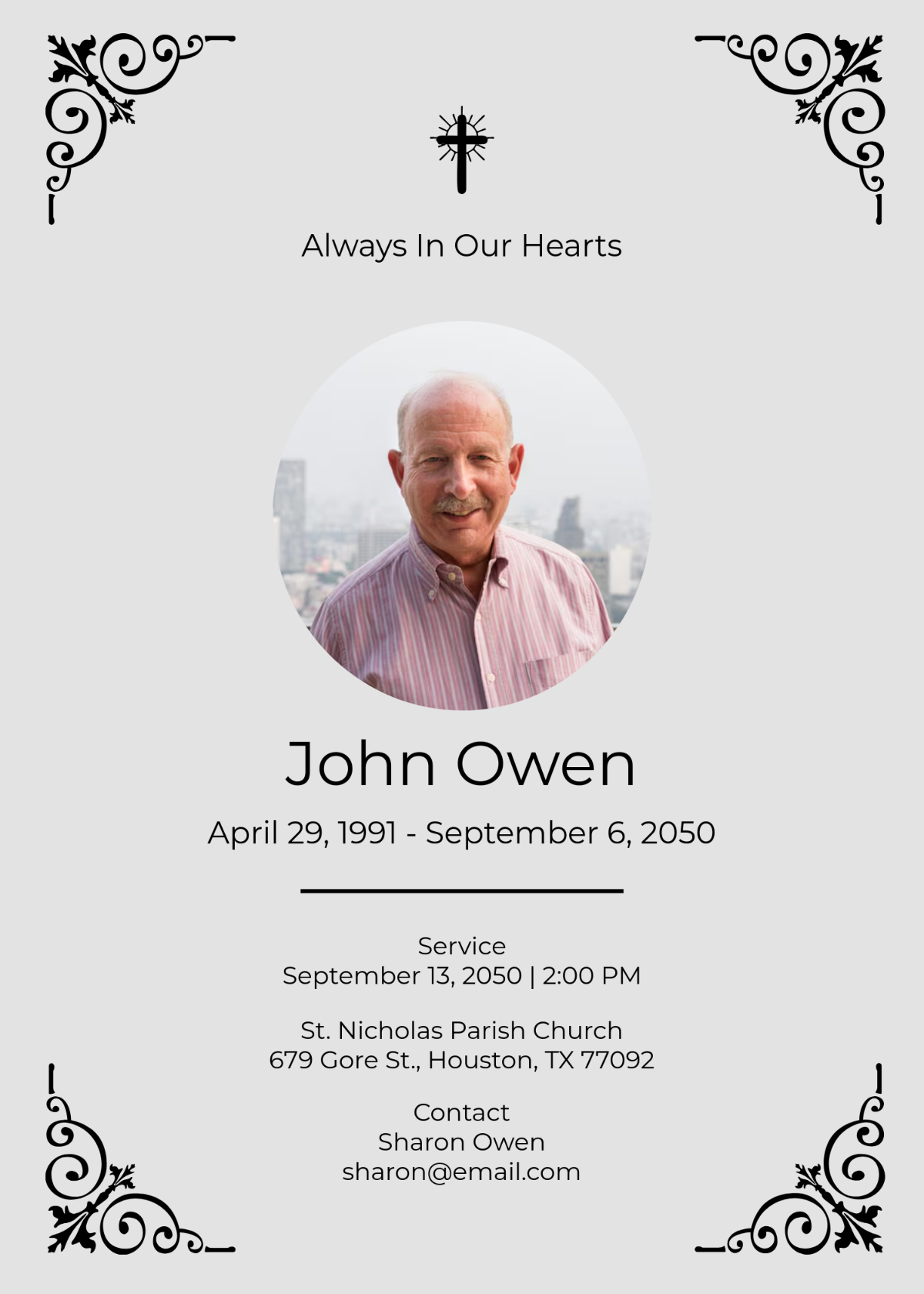 Catholic Obituary Invitation Template - Edit Online & Download