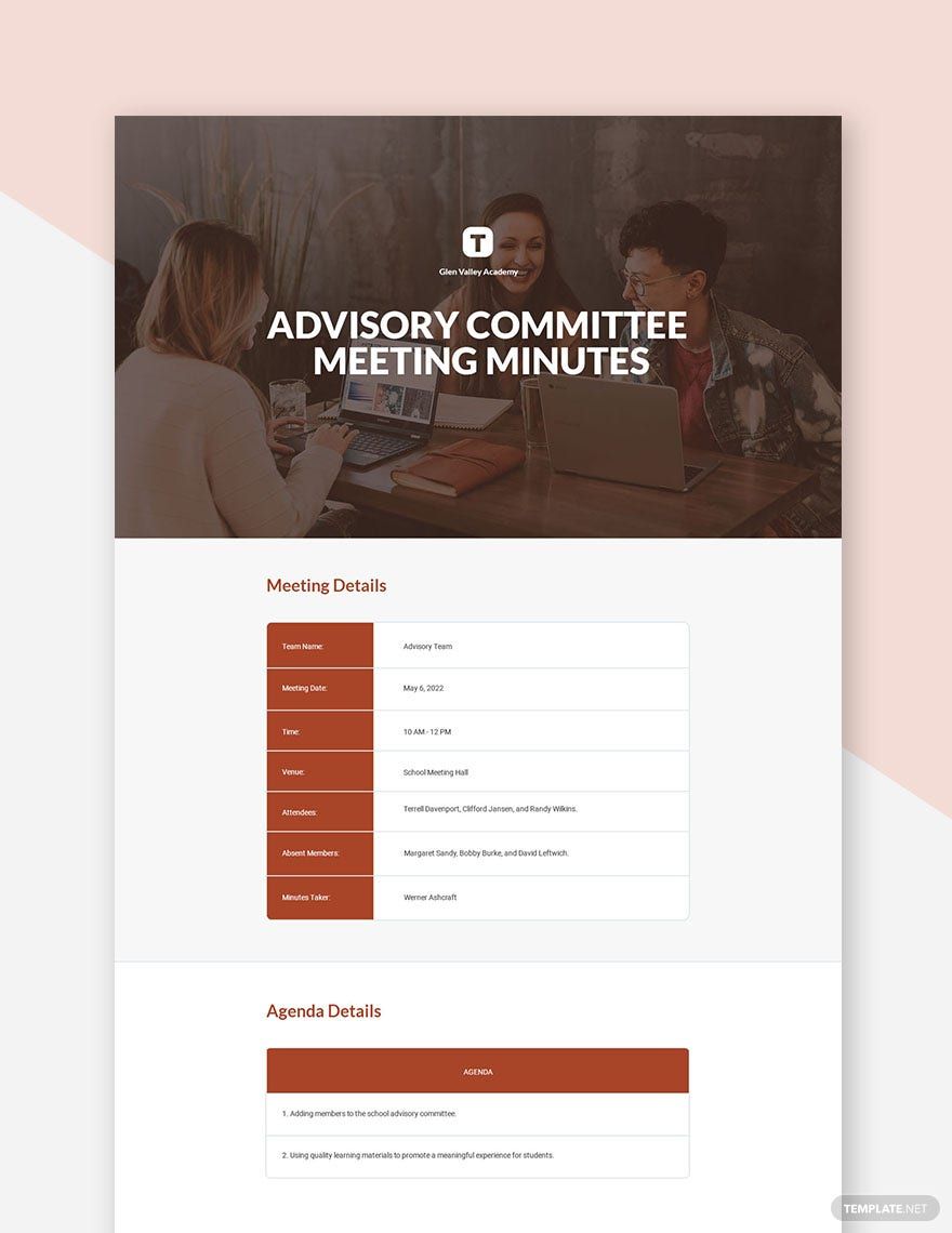 Advisory Committee Meeting Minutes Template