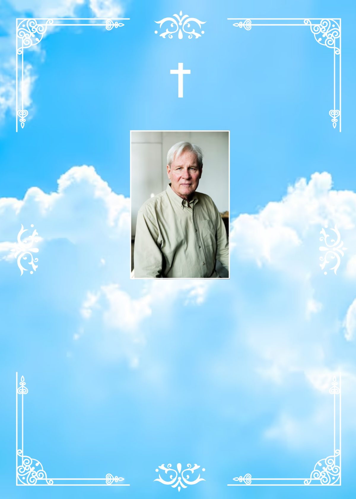 Heavenly Background Obituary Invitation Template - Edit Online & Download