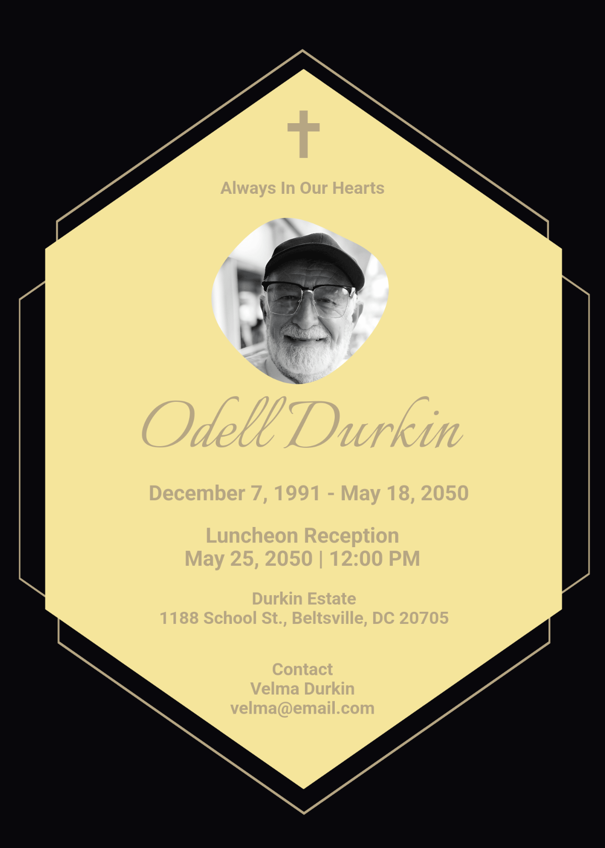 Obituary Luncheon Invitation Template - Edit Online & Download