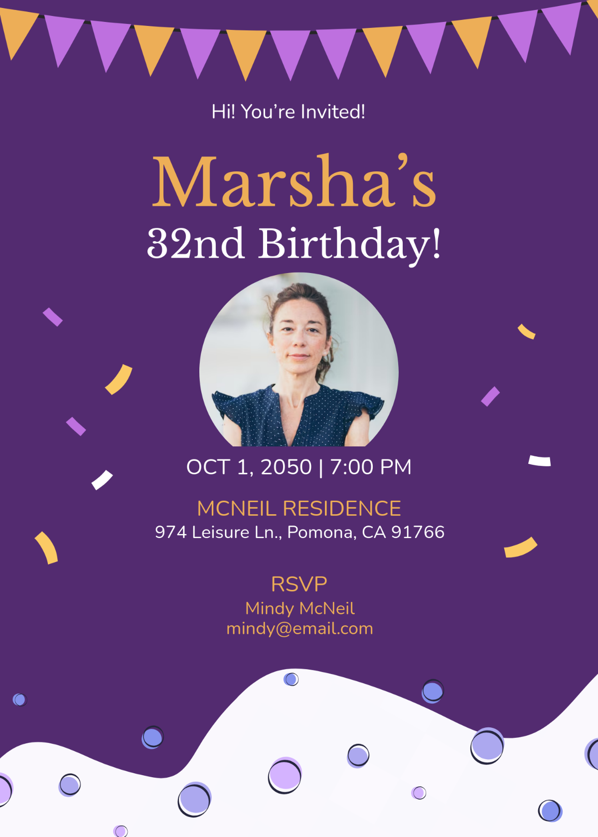 Free Moody Purple Invitation Template