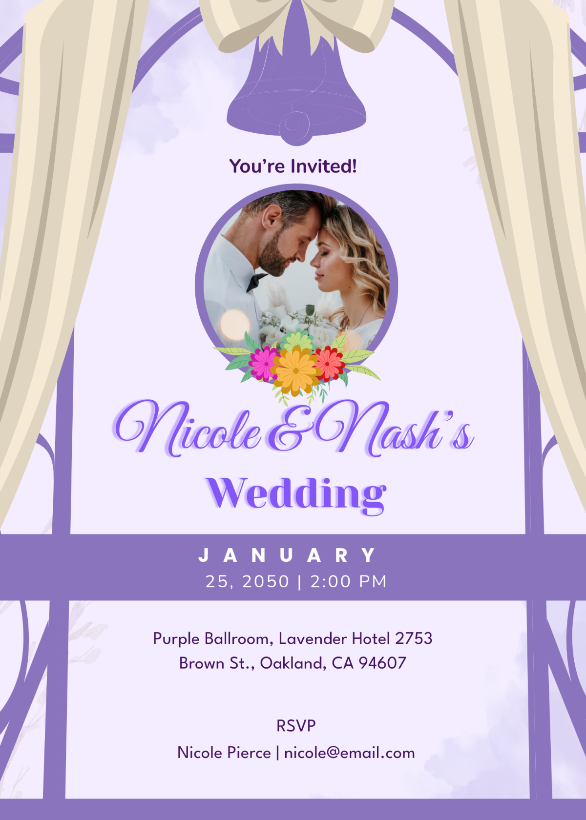 Free Chic Purple Invitation Design Template