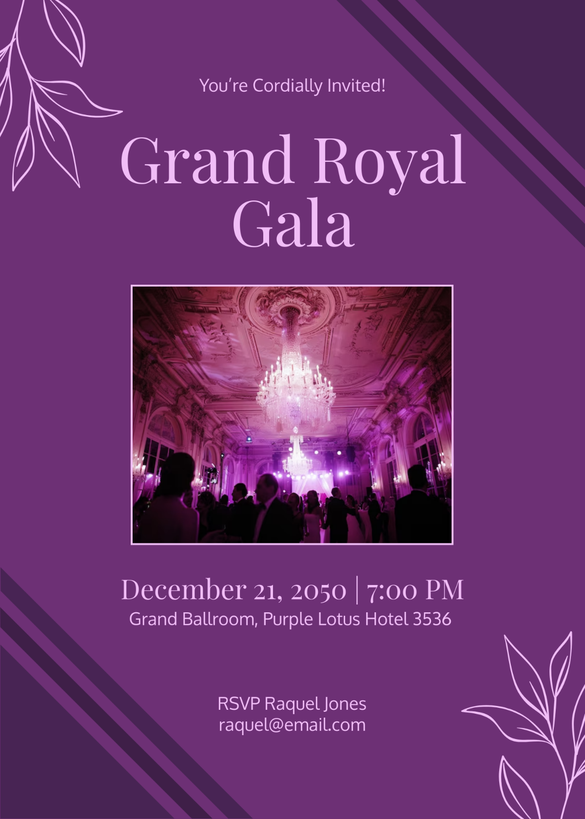 Free Purple Royal Event Invitation Template