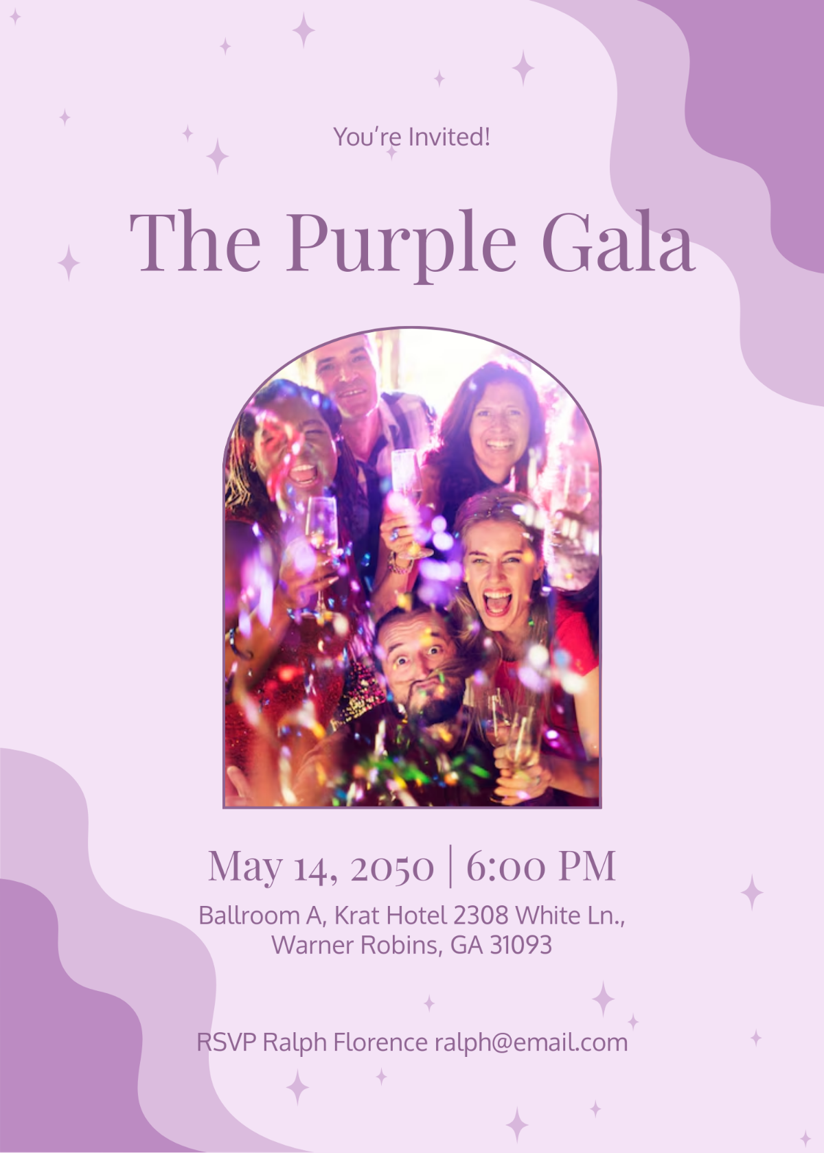 Free Lavender Purple RSVP Invitation Template