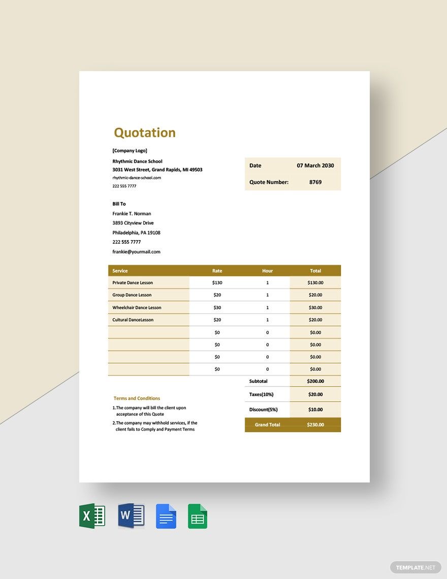 School Quotation Templates 9+ Docs, Free Downloads