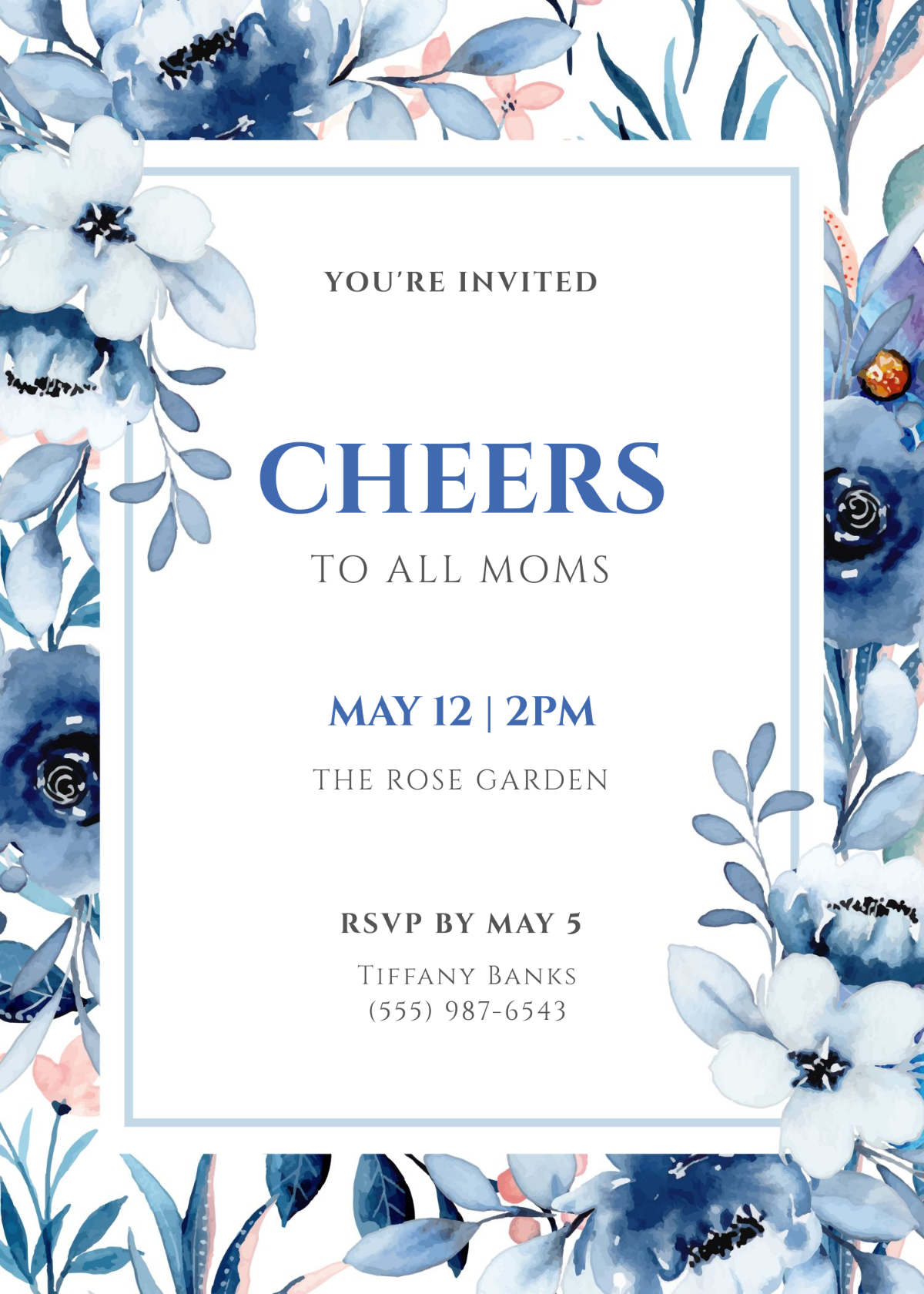 Free Floral Background Mother’s Day Invitation Template
