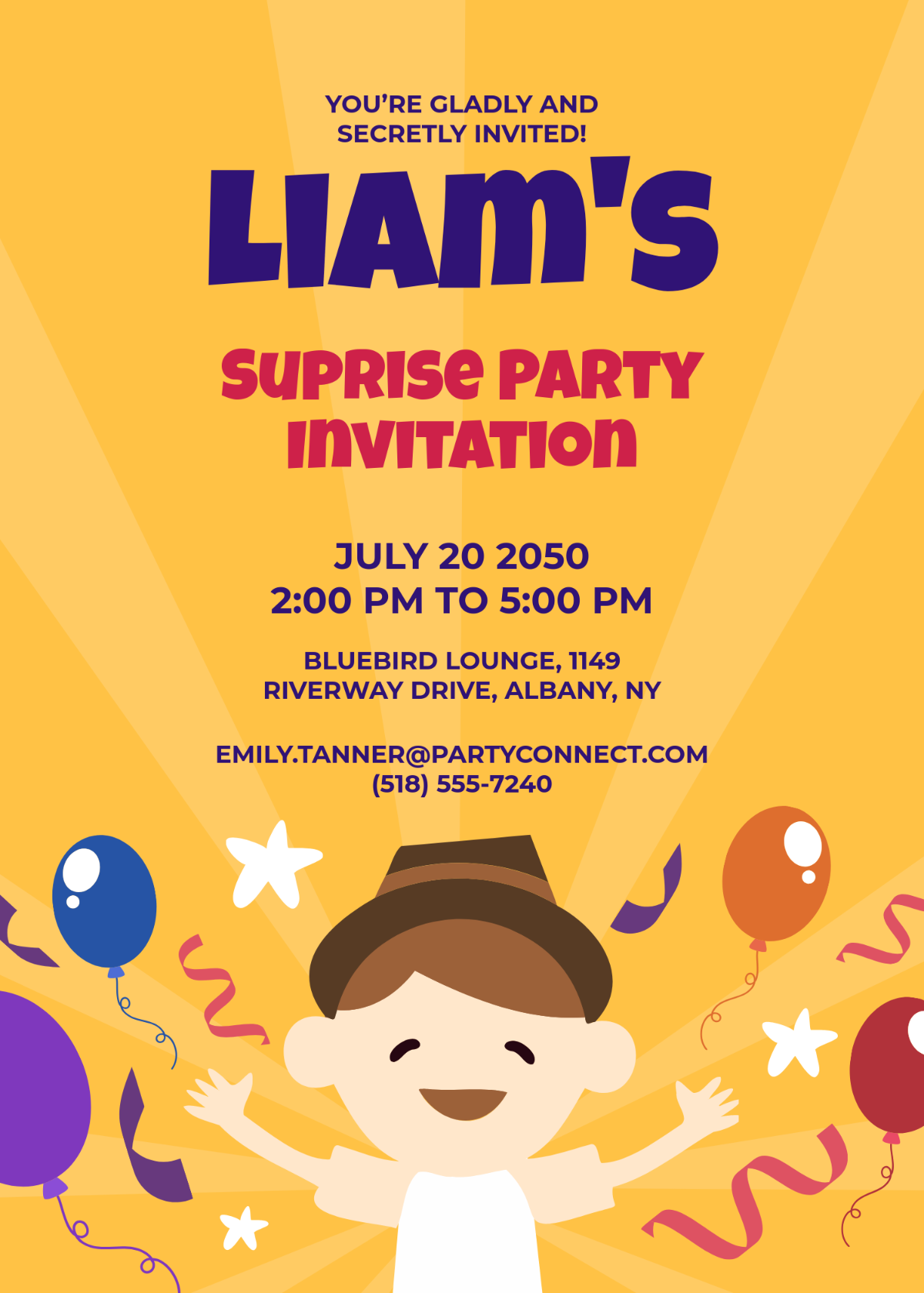 Free Exciting Surprise Party Invitation Template
