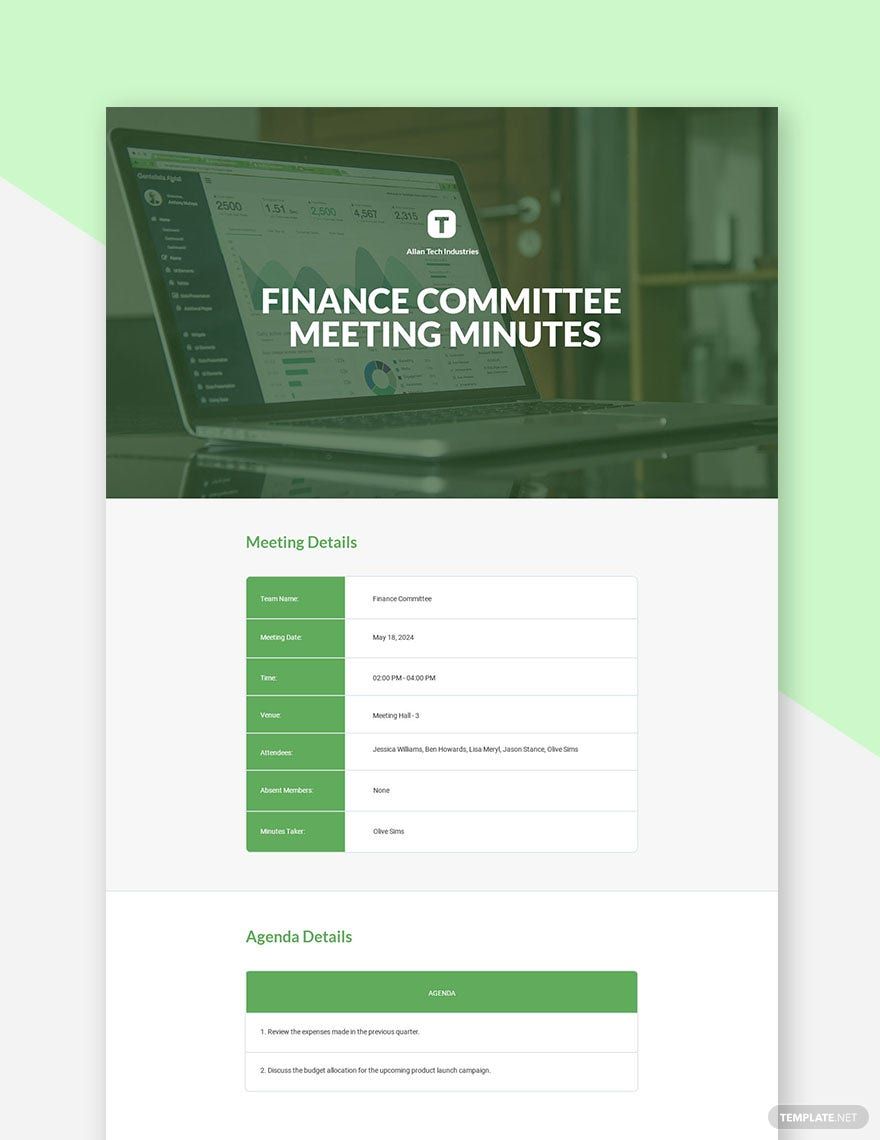 Church Finance Committee Meeting Minutes Template Download In Word 