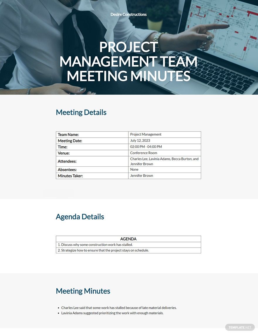 Free Simple Team Meeting Minutes Template - Google Docs, Word, Apple ...