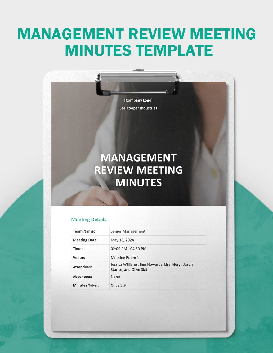 Management Review Meeting Minutes Template Word Google Docs Apple 