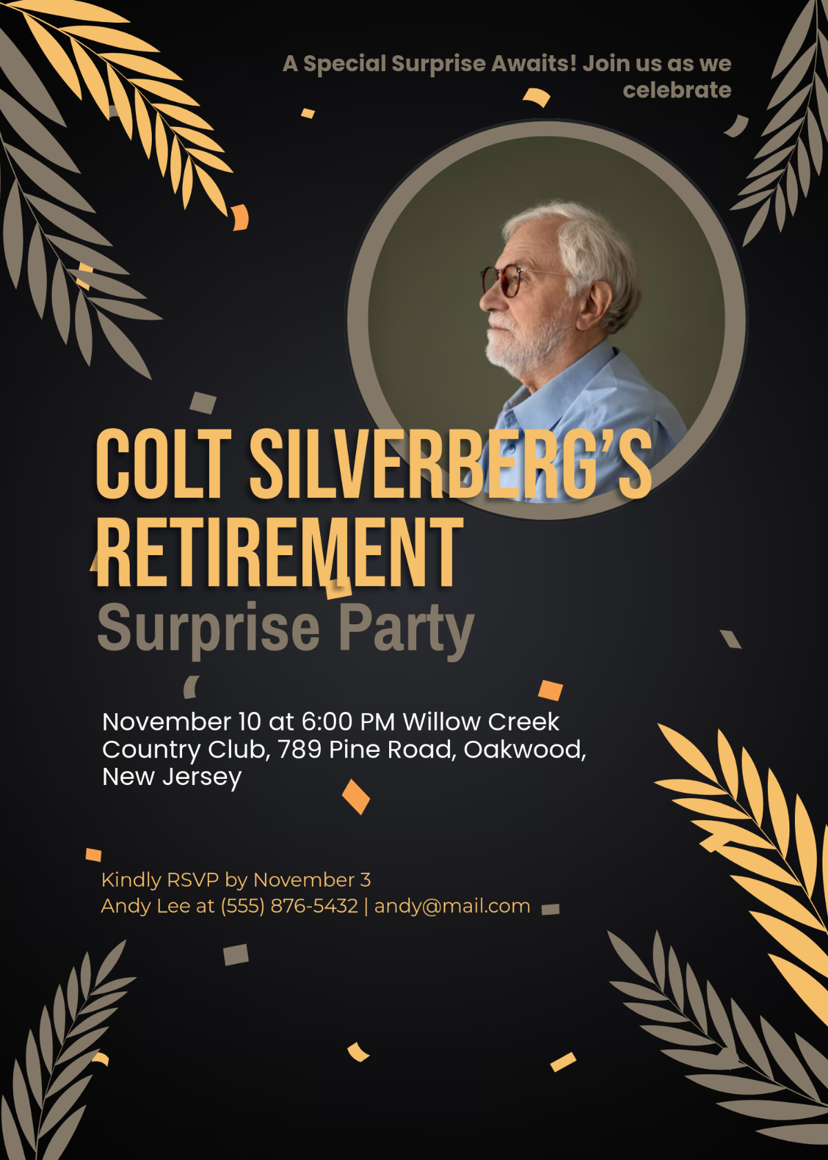 Free Retirement Surprise Party Invitation Template