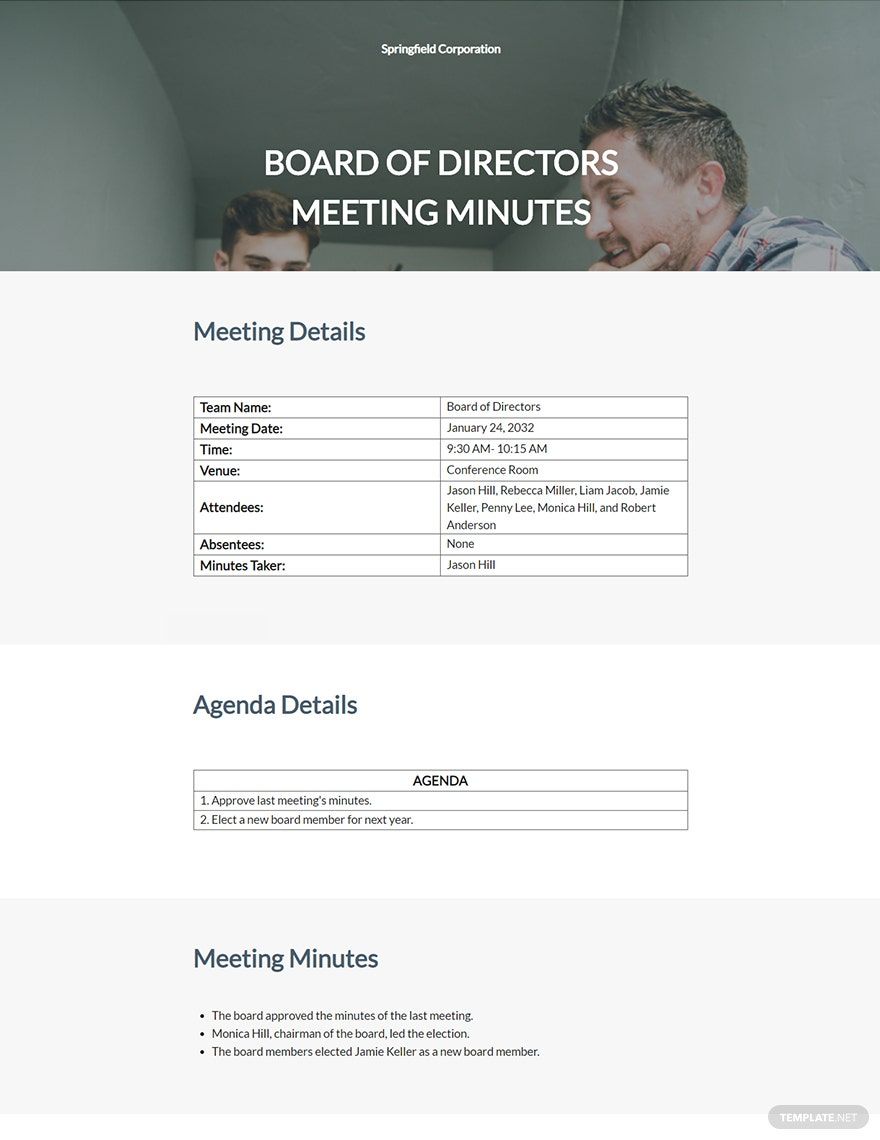 Simple Startup Meeting Minutes Template
