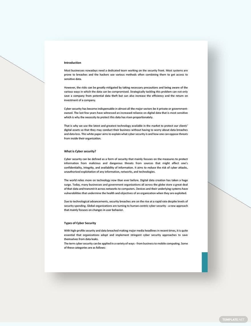 Editable Cyber Security White Paper Template