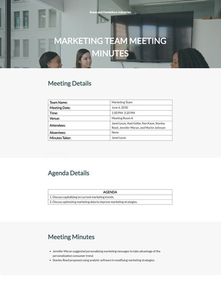 Simple Meeting Minutes Template - Google Docs, Word, Apple Pages, PDF ...