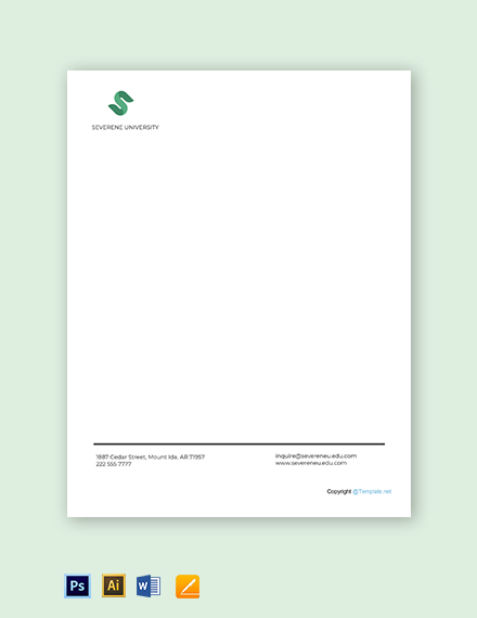 Elegant University Letterhead Template - Google Docs, Word | Template.net