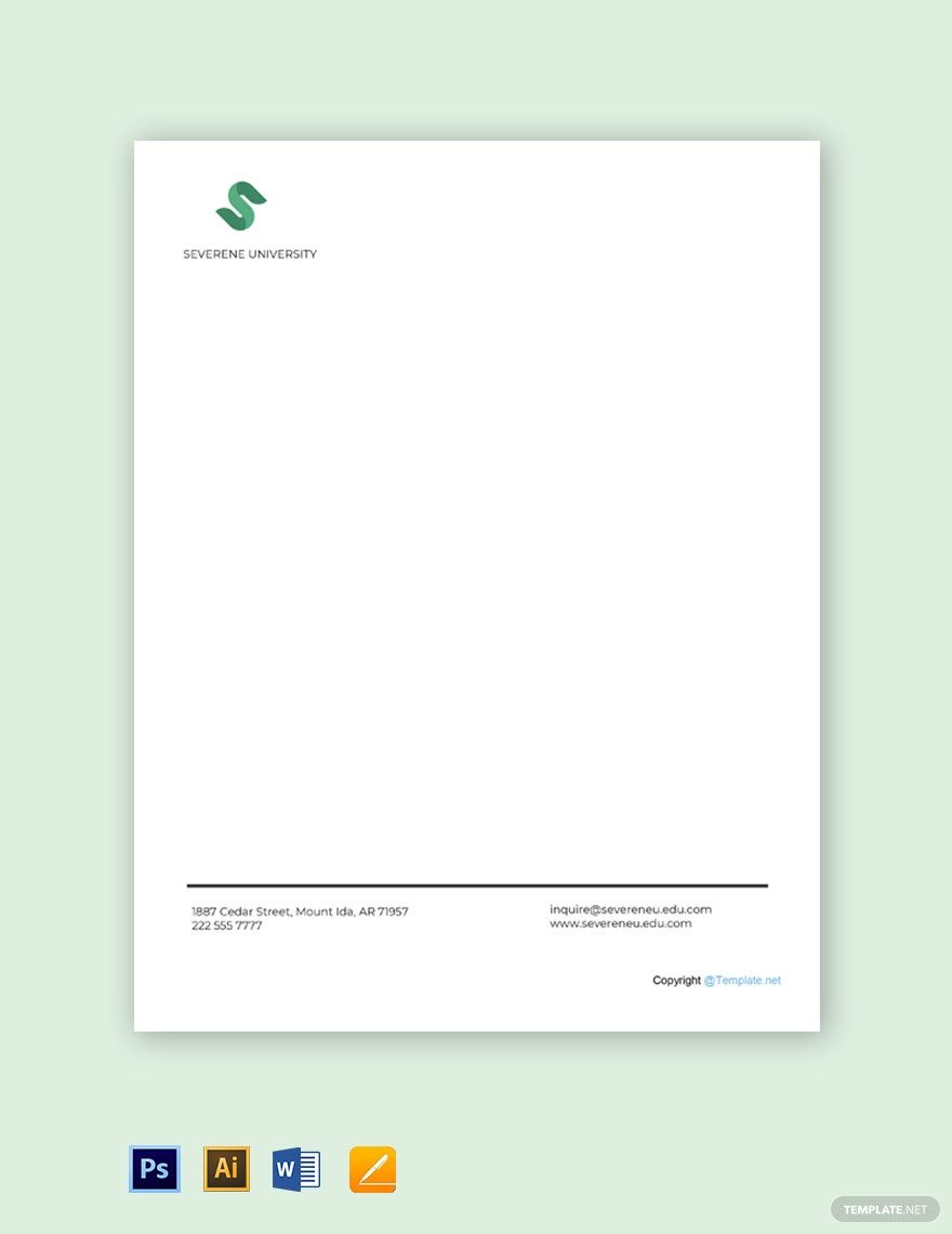 Elegant University Letterhead Template Download in Word, Google Docs