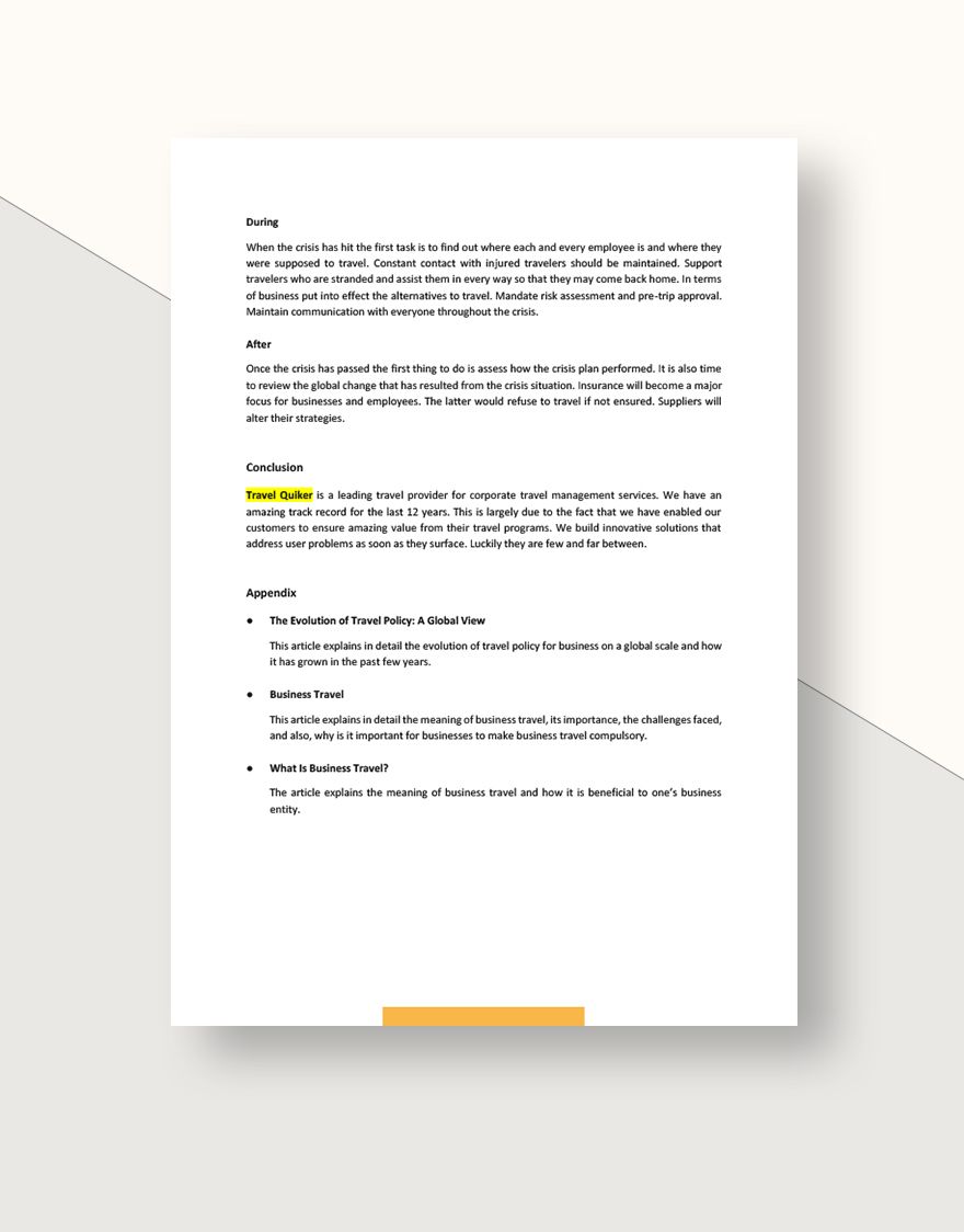 Business Travel White Paper Template