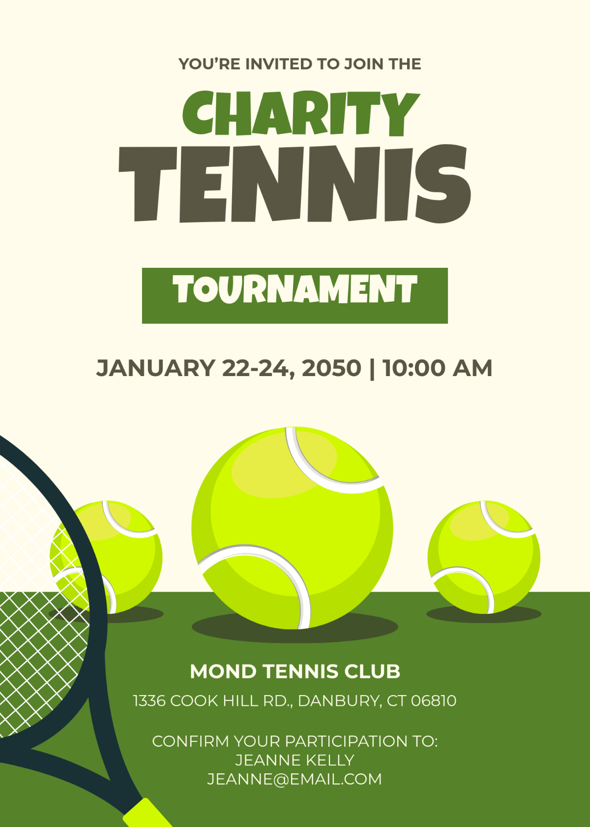 Tournament Charity Event Invitation Template - Edit Online & Download