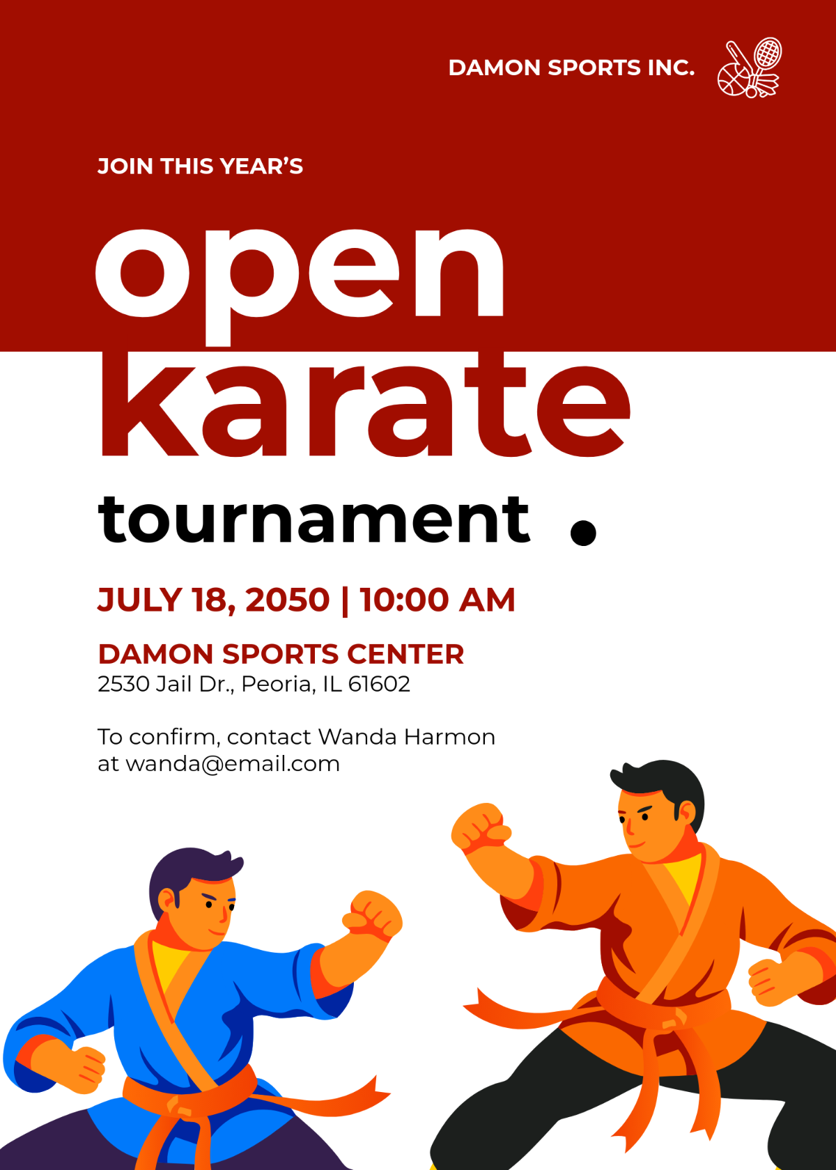 Karate Tournament Invitation Template - Edit Online & Download