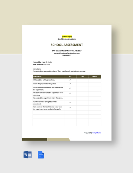 Free Nursing Assessment Template - Word, Apple Pages | Template.net