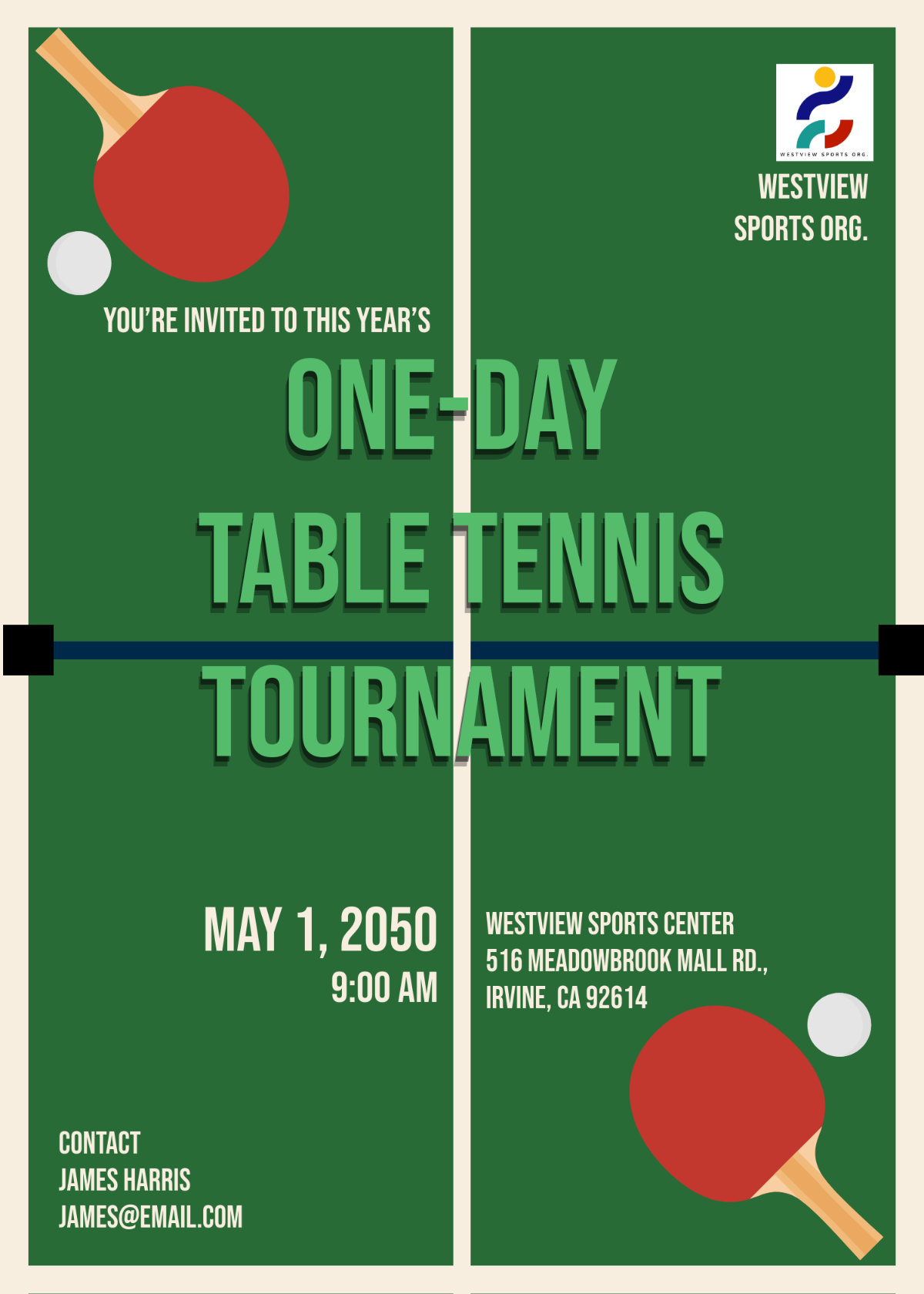 One-Day Tournament Competition Invitation Template - Edit Online & Download