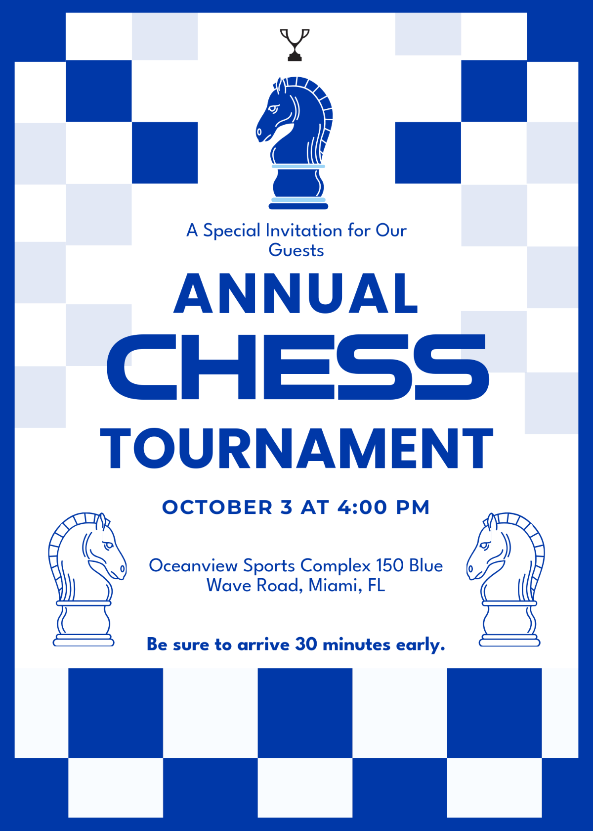 Blue Tournament Invitation Template for Guest - Edit Online & Download
