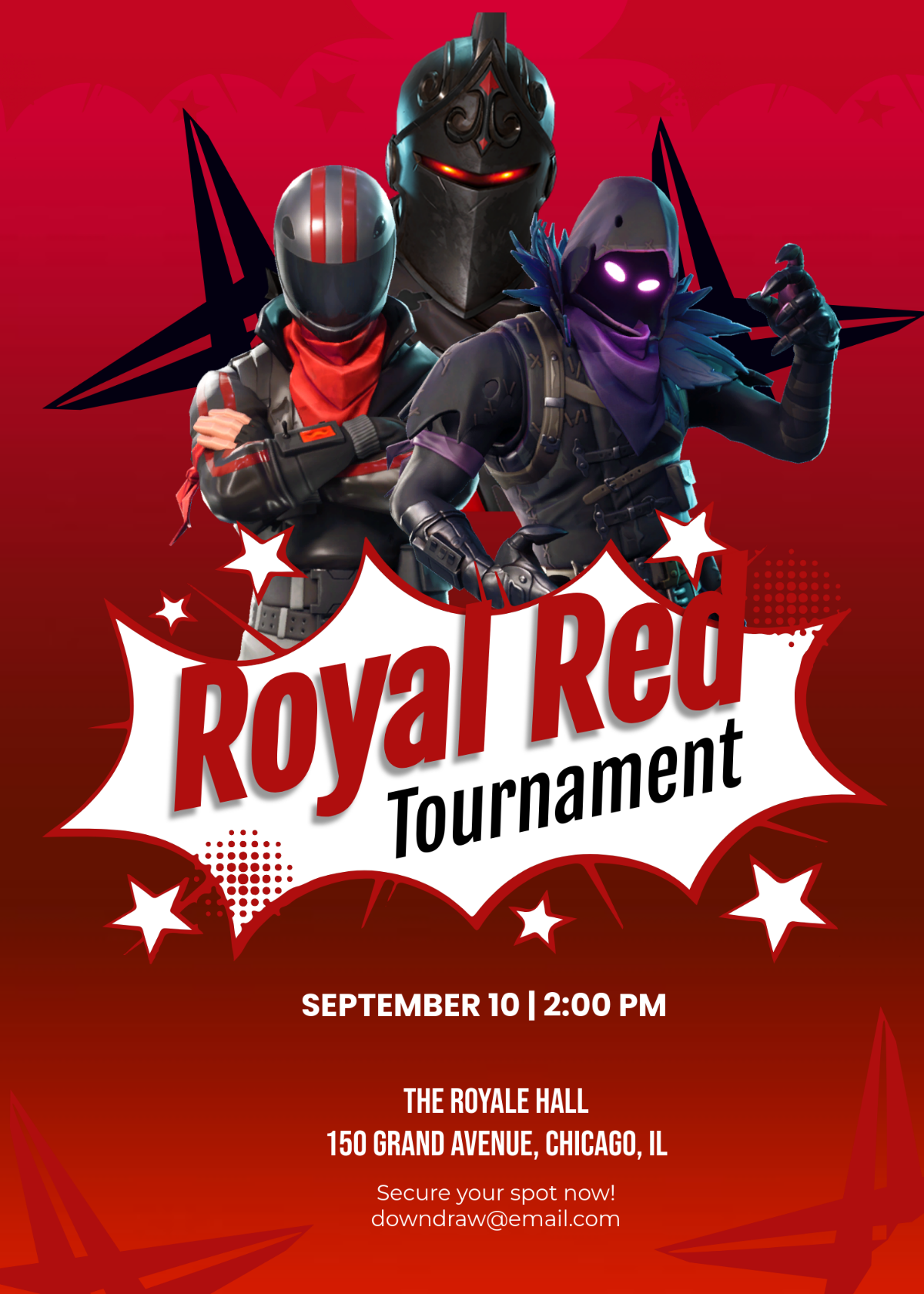 Classic Red Tournament Invitation Design Template - Edit Online & Download