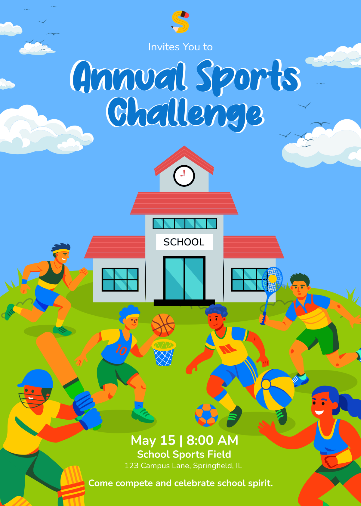 School Tournament Day Invitation Template - Edit Online & Download