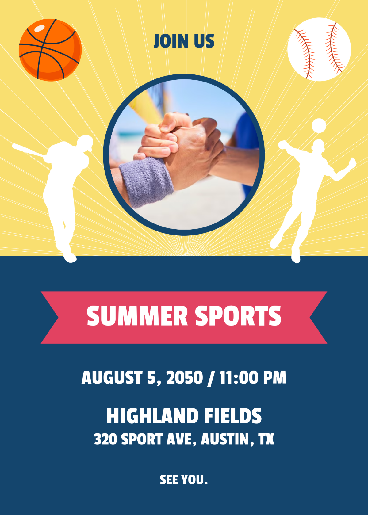 Summer Sports Tournament Invitation Template - Edit Online & Download