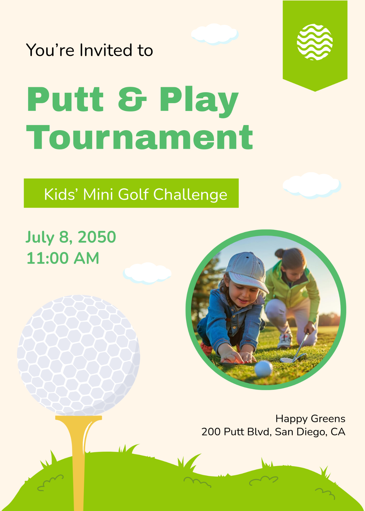 Kids’ Mini Golf Tournament Invitation