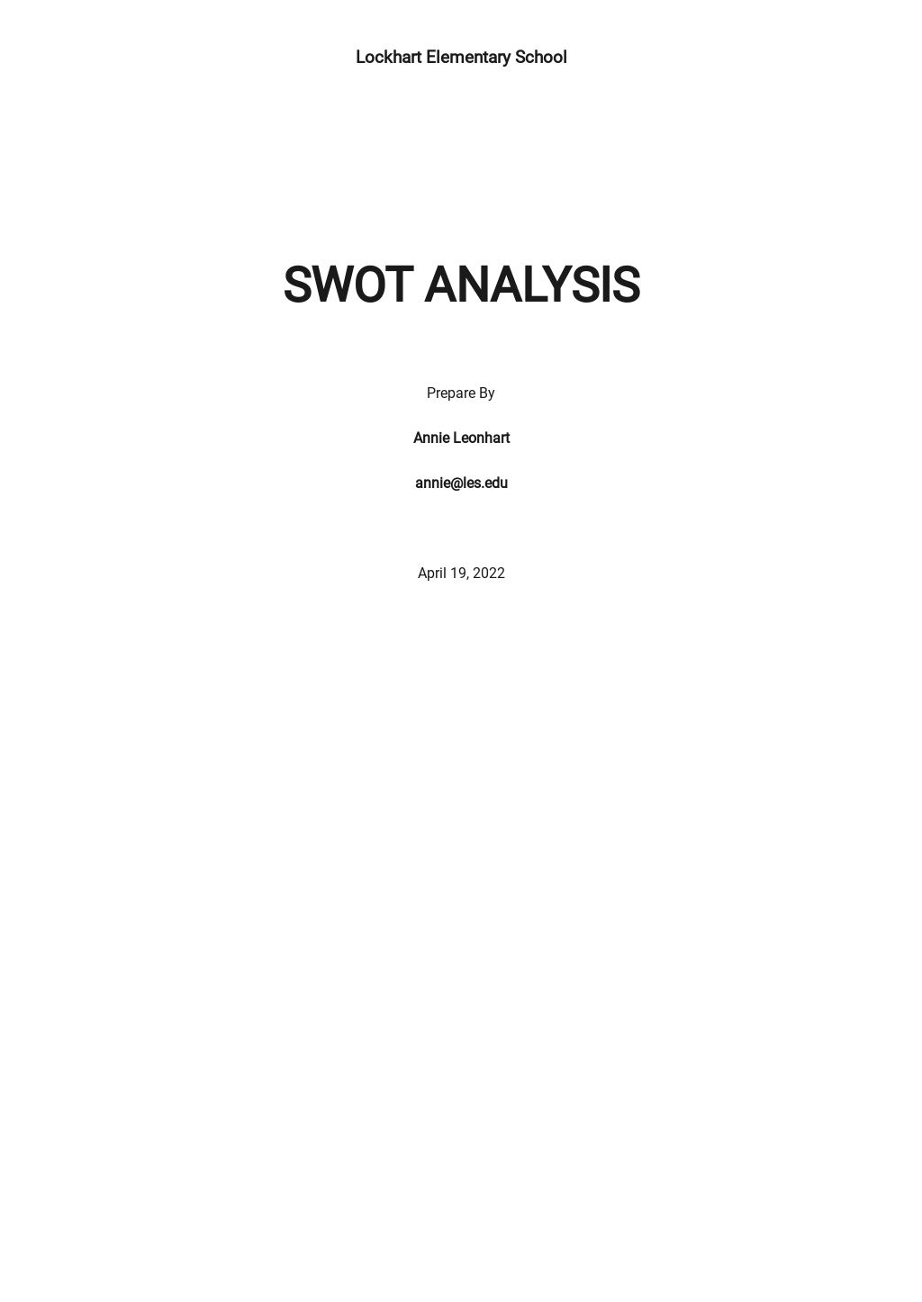 Free Sample School Swot Analysis Template.jpe