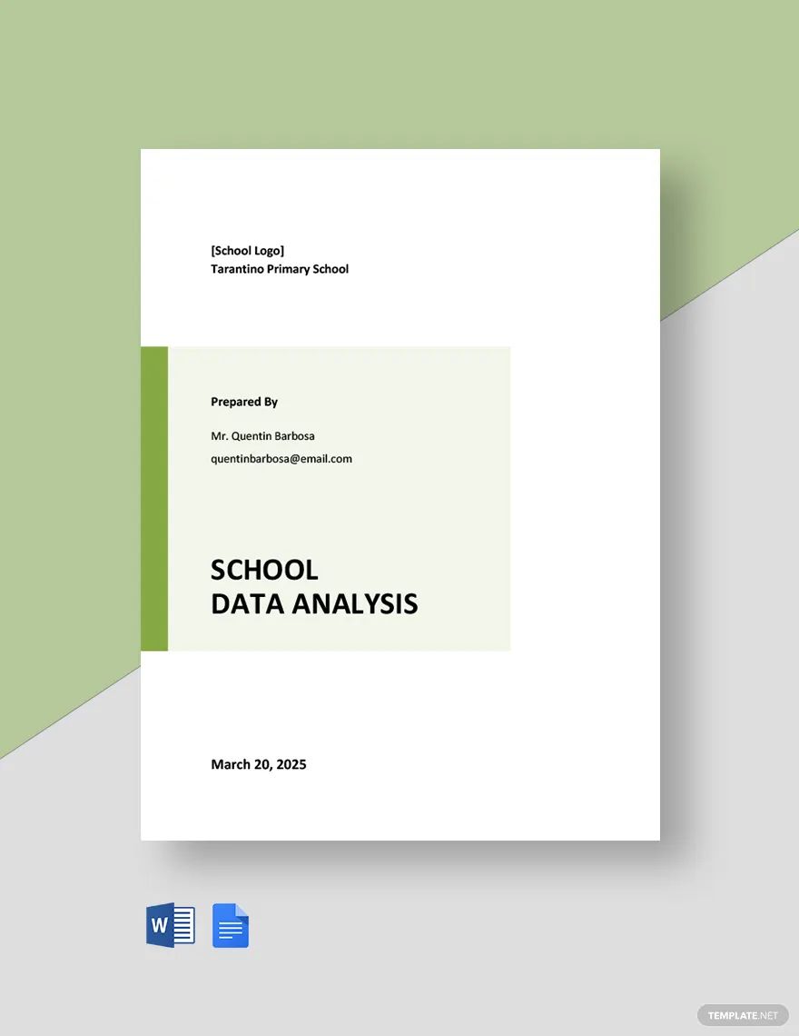 Editable School Data Analysis Template