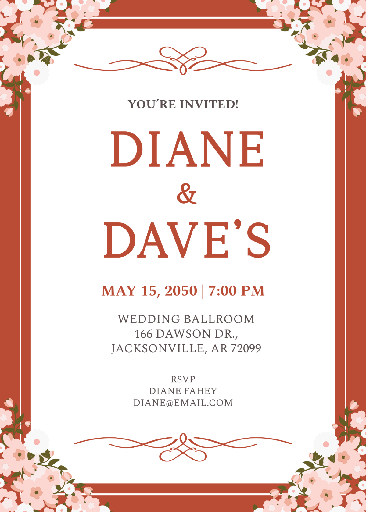 Free wedding reception invitation templates editable and printable