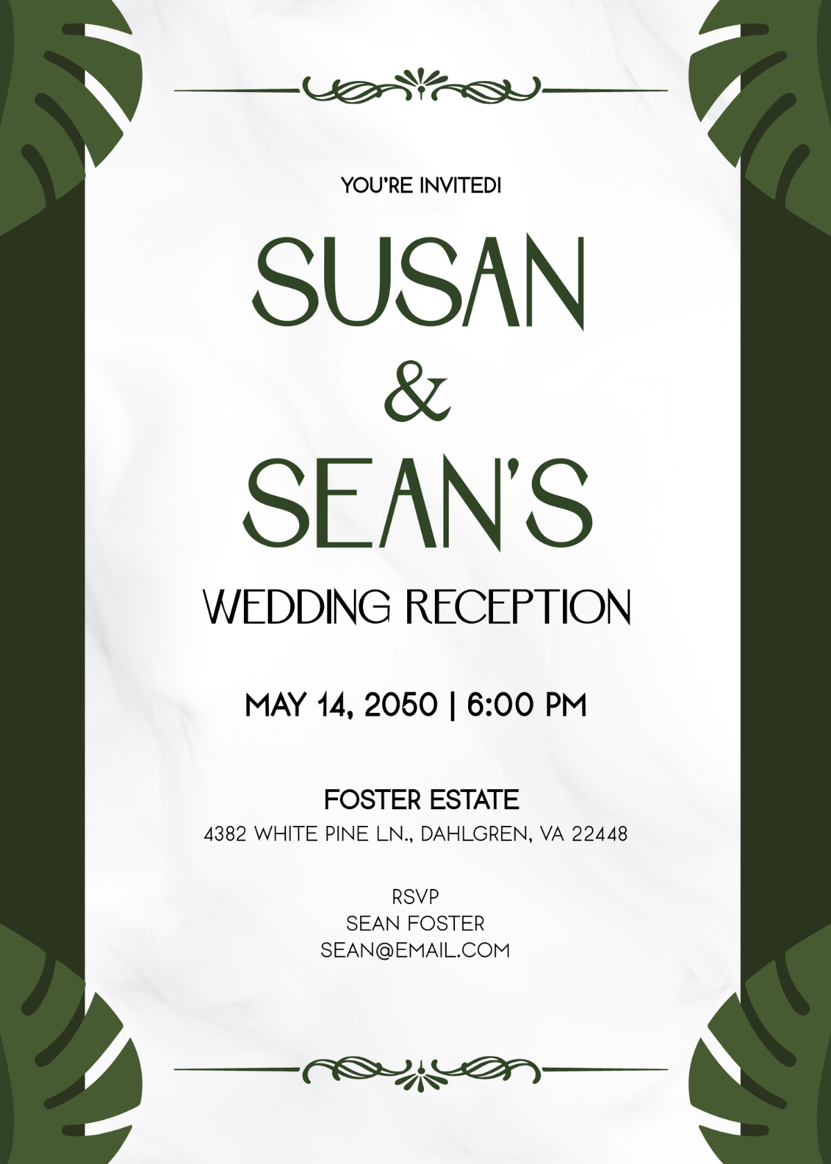 Casual Wedding Reception Invitation Template - Edit Online & Download