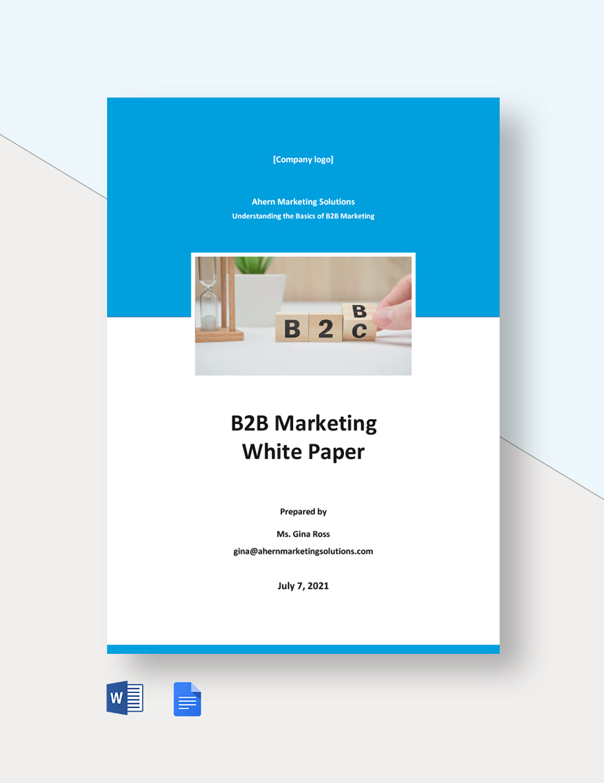 B2B Marketing White Paper Template In Word Google Docs Download 