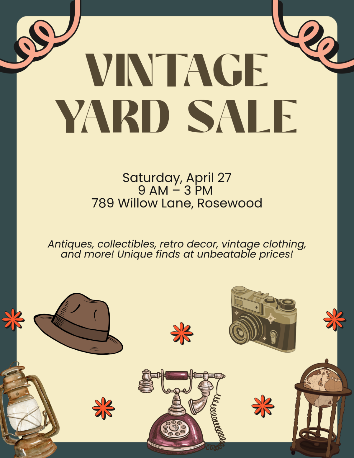Free Vintage Yard Sale Flyer Template