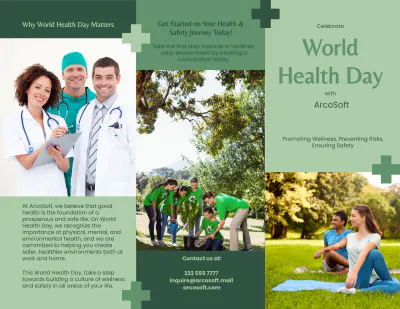 Free World Health Day Brochure Template - Edit Online & Download Example | Template.net to Edit Online