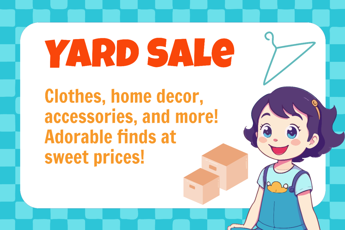 Free Cute Yard Sale Sign Template