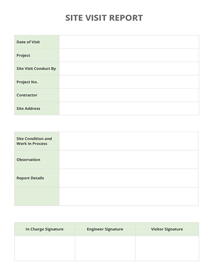 Sample Site Visit Report Template Google Docs Word Template