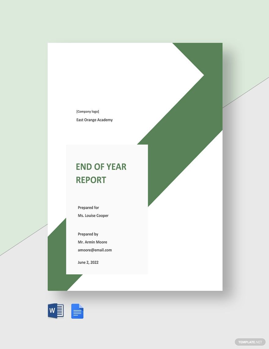End of Year School Report Template