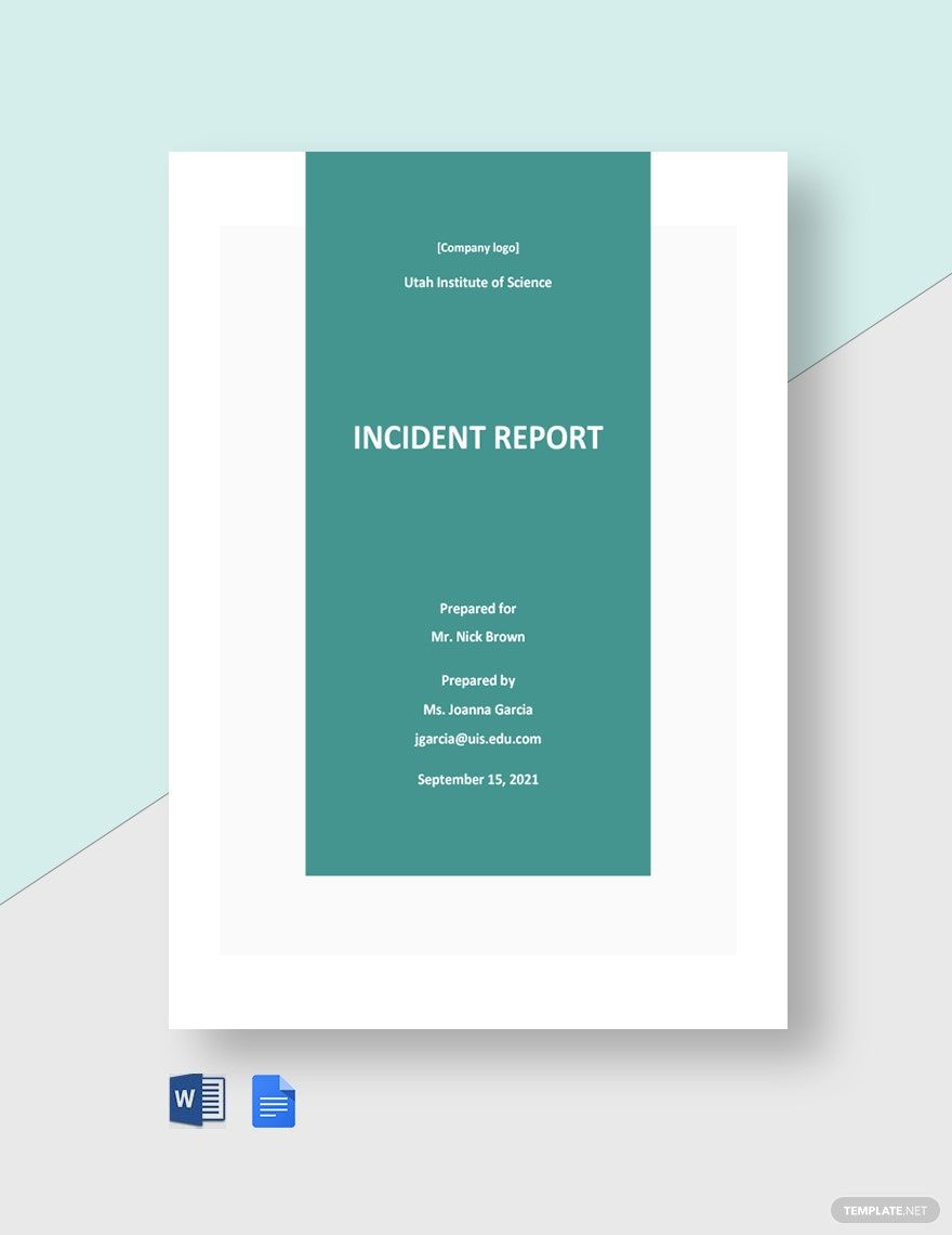 Free High School Incident Report Template