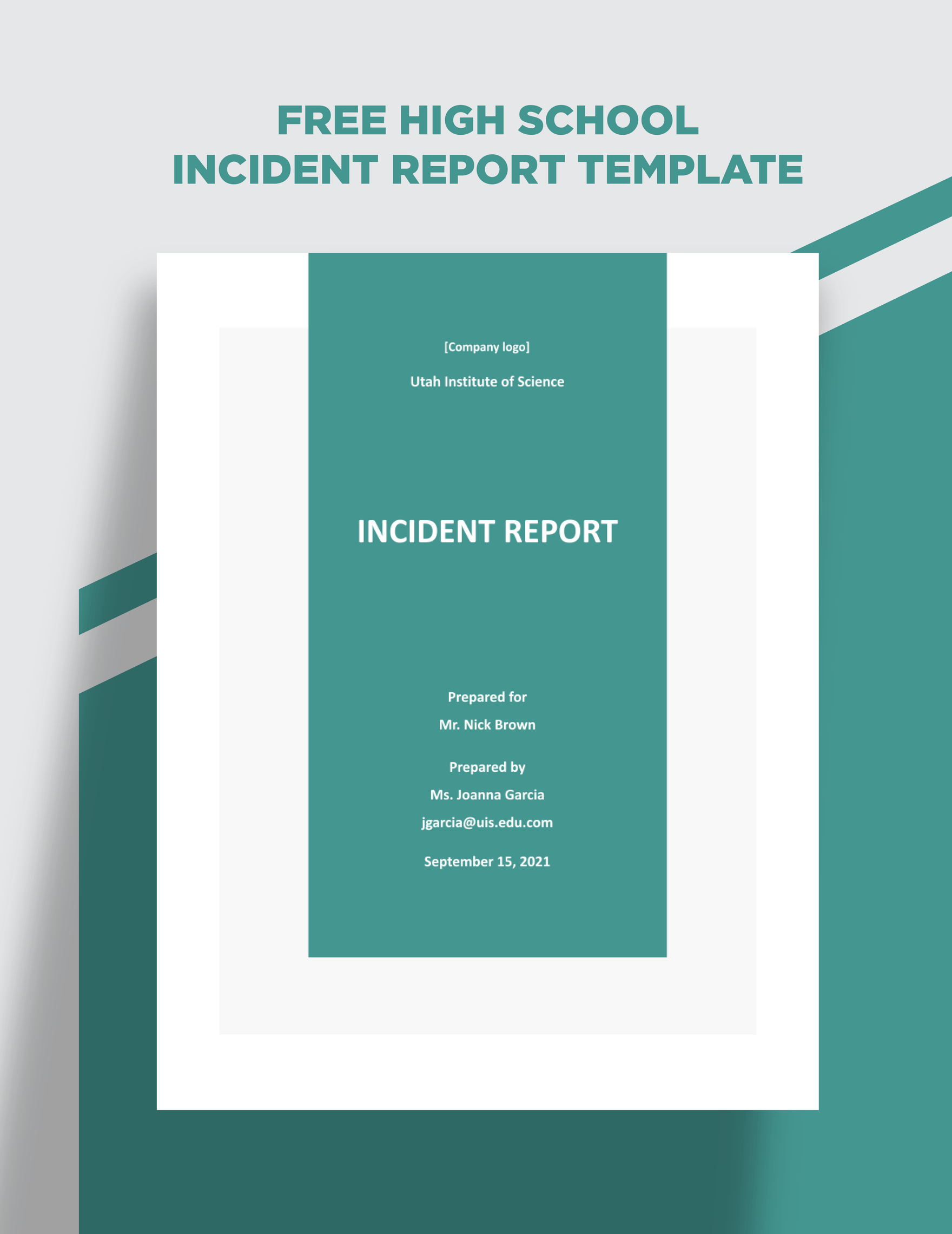High School Incident Report Template