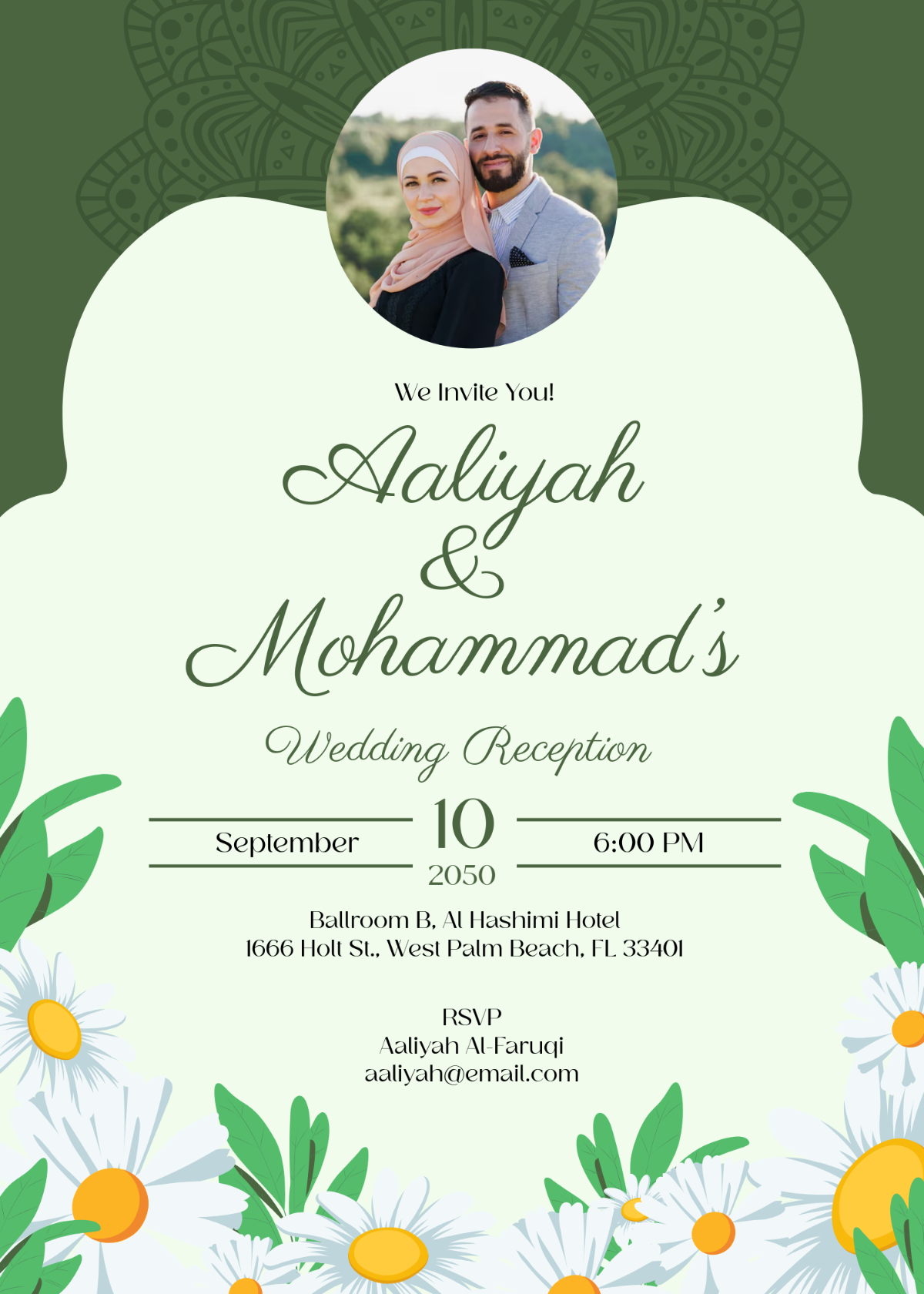 Islamic Wedding Reception Invitation Template - Edit Online & Download