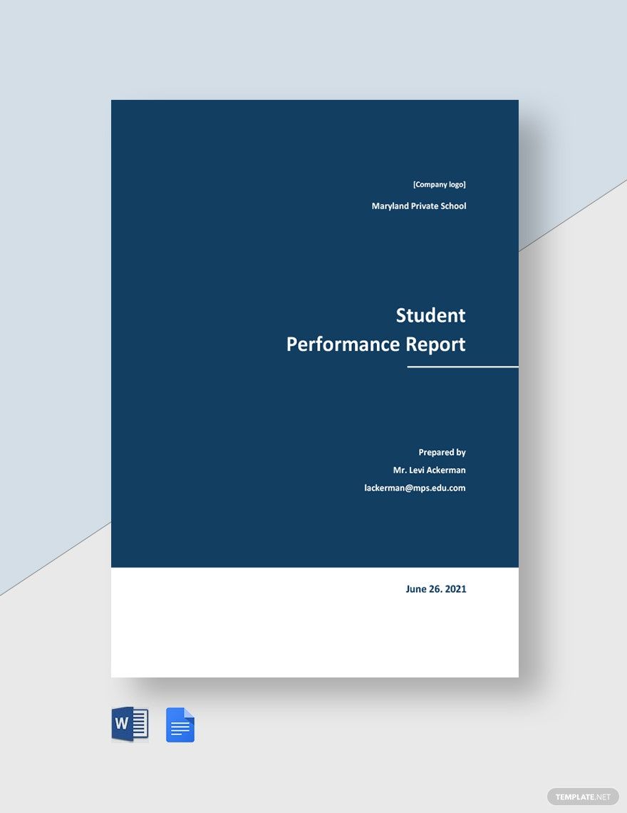 Student Performance Report Template in Word, Google Docs, Apple Pages