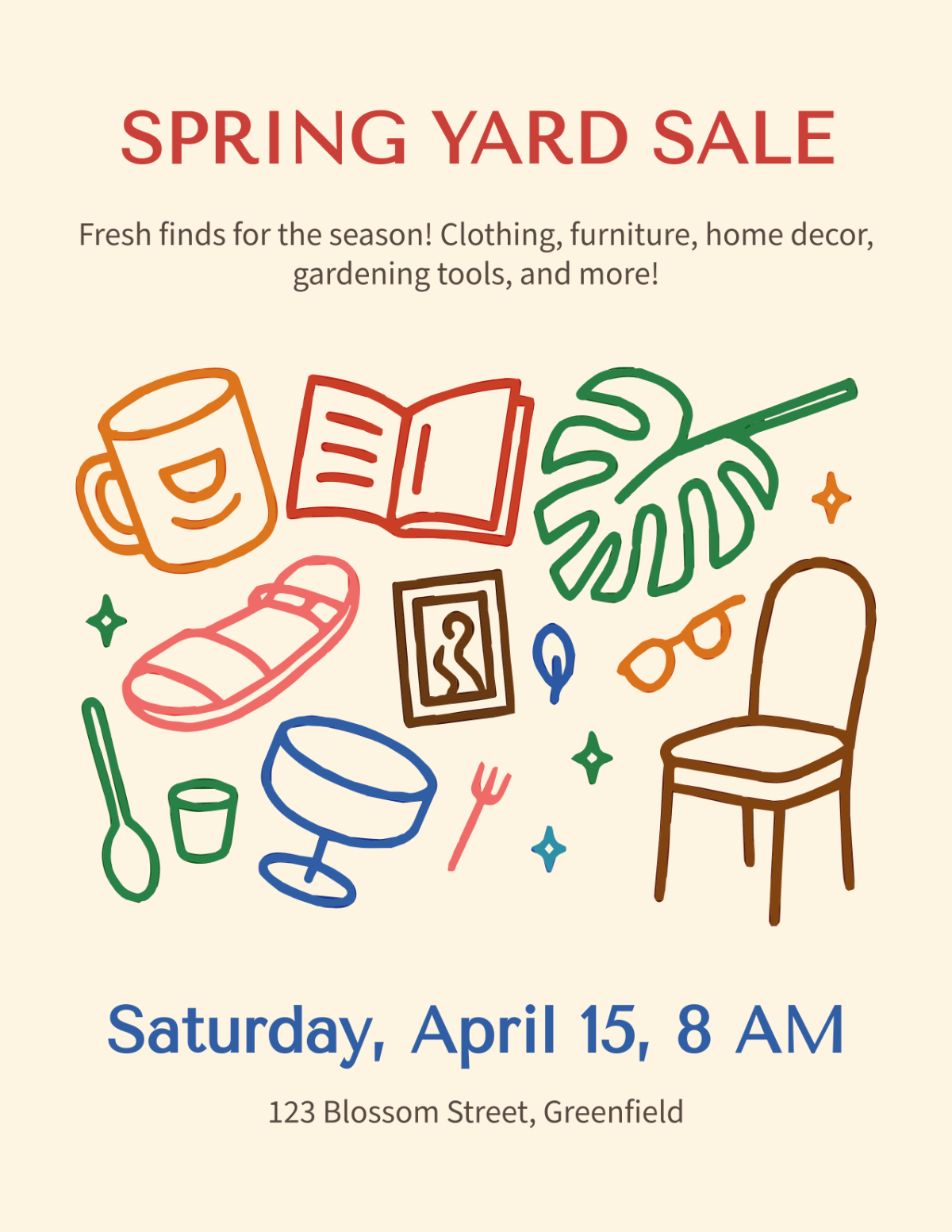 Spring Yard Sale Flyer Template - Edit Online & Download