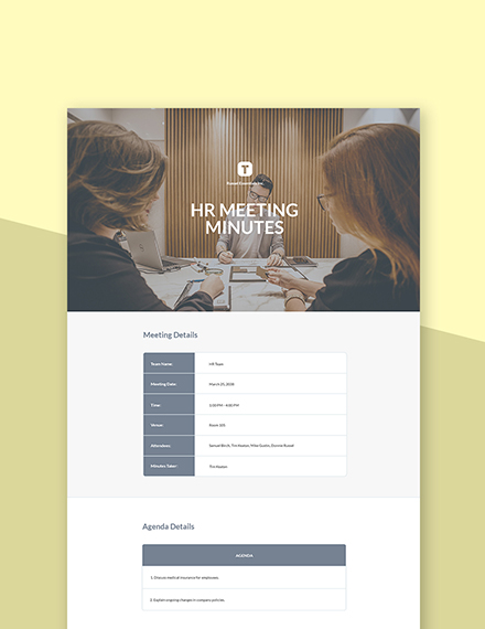 Free Hr Meeting Minutes Templates - Pdf 